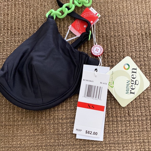 Red Carter Side Chain Bikini Set, Top-XS, Bottom-Small - Picture 2 of 6